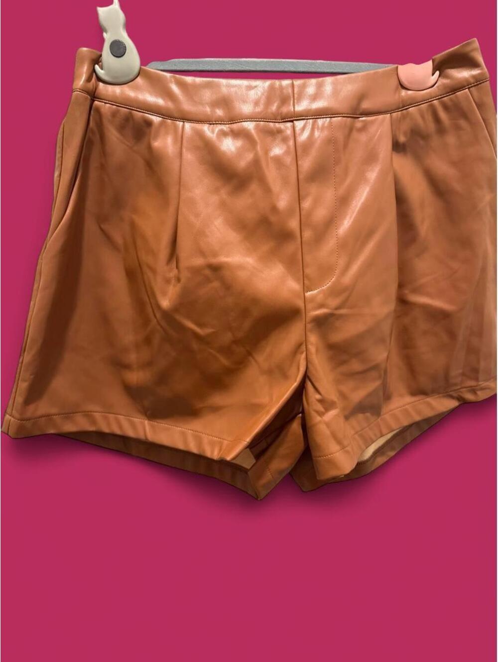 Heyson Brown Faux Leather Women's Shorts Size Large New with Tags